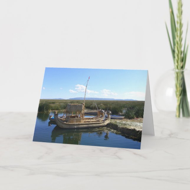 Tarjeta barco de la isla uros (Anverso)