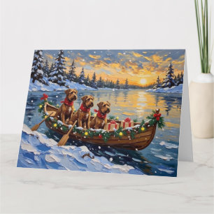 Tarjeta Barco de Navidad de Bouvier des Flandres Vacacione