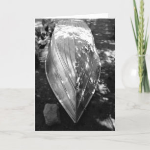 Tarjeta Barco de remos en blanco y negro, interior en blan