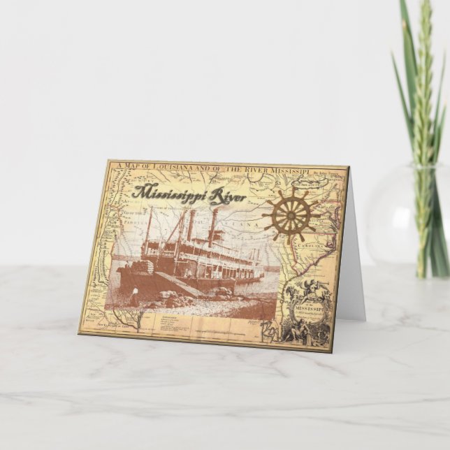Tarjeta Barco de vapor del río Misisipi (Anverso)