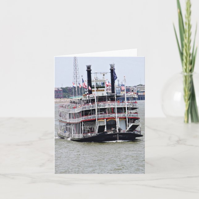 Tarjeta Barco de vapor en el río Misisipi (Anverso)
