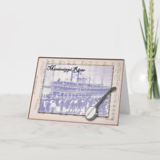 Tarjeta Barco de vapor y música