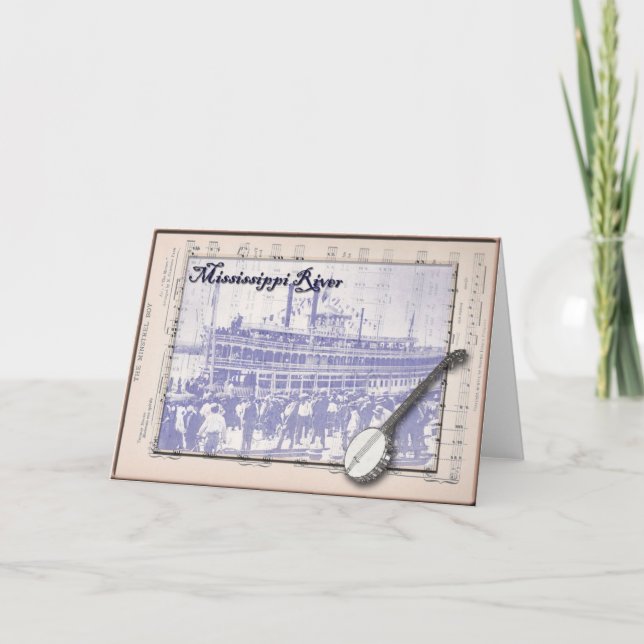 Tarjeta Barco de vapor y música (Anverso)