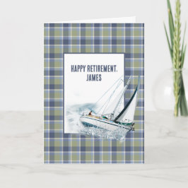 Tarjeta Barco De Vela De Jubilación En Placa