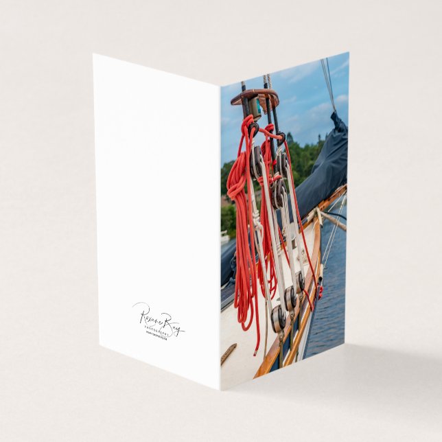 Tarjeta Barco de vela en la cala (Exterior)