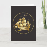 Barco de vela náutico dorado