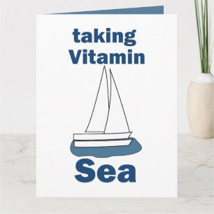 Tarjeta Barco de vela Vitamina Mar Cita divertida náutica