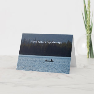 Tarjeta Barco pesquero, pescador, abuelo del día del padre
