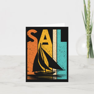 Tarjeta Barco vintage de la tripulación de barco de vela