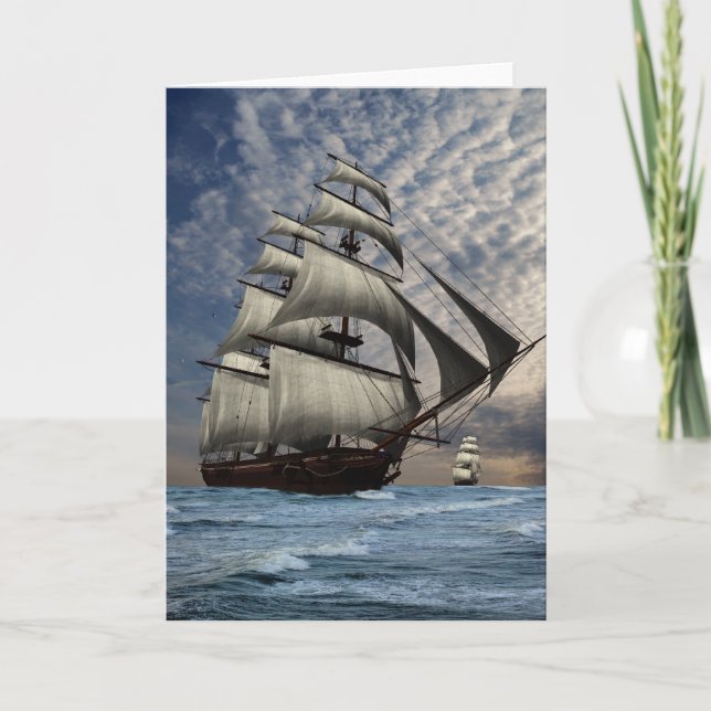 Tarjeta barcos altos (Anverso)