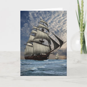 Tarjeta barcos altos