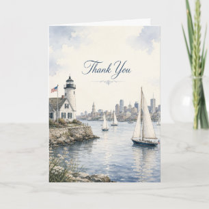 Tarjeta Barcos de agradecimiento del puerto de Boston