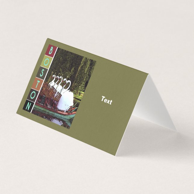 Tarjeta Barcos de cisnes en verano - Boston (Anverso)