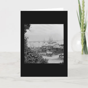 Tarjeta Barcos de la fuente de la costa en el punto 1864