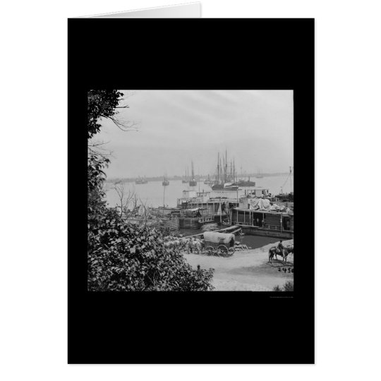 Tarjeta Barcos de la fuente de la costa en el punto 1864