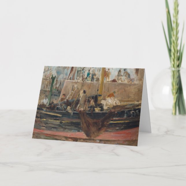 Tarjeta Barcos de Quay | Berthe Morisot (Anverso)