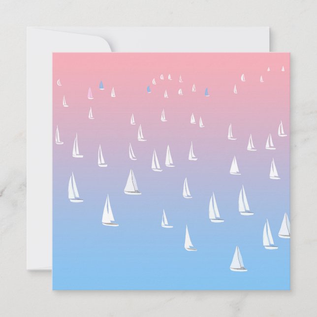 Tarjeta Barcos de regata en el océano (Anverso)