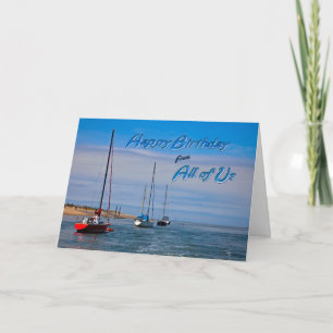 Tarjeta Barcos de vela en el cumpleaños ancla de todos nos