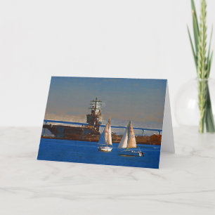 Tarjeta Barcos de vela en el puerto de San Diego
