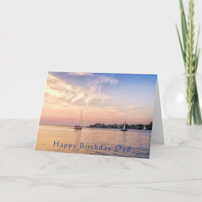 Tarjeta Barcos de vela en Sunset Photo Personalizado Birth (Anverso)