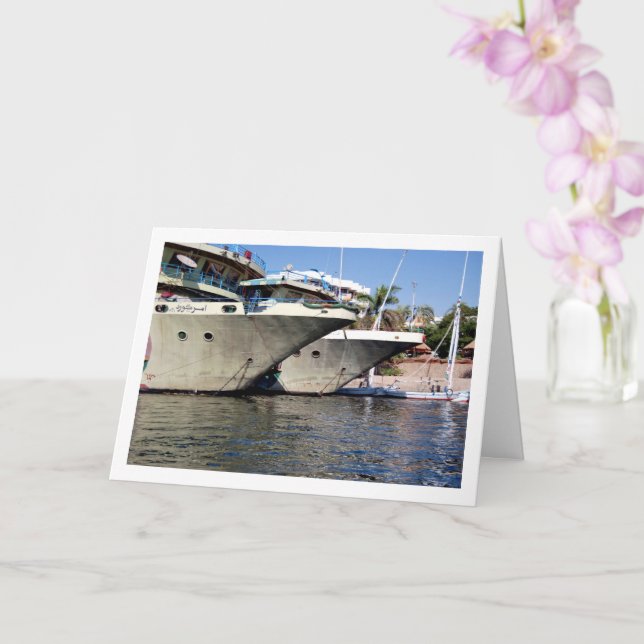 Tarjeta Barcos egipcios en el río Nilo, Luxor (Orquídea)