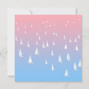 Tarjeta Barcos Regatta en el océano