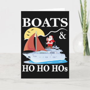 Tarjeta Barcos y Ho Ho Hos pijama de Navidad divertido hum