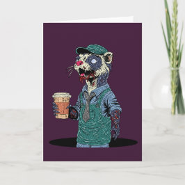 Tarjeta Barista hurón zombie