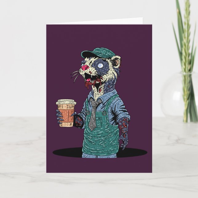 Tarjeta Barista hurón zombie (Anverso)