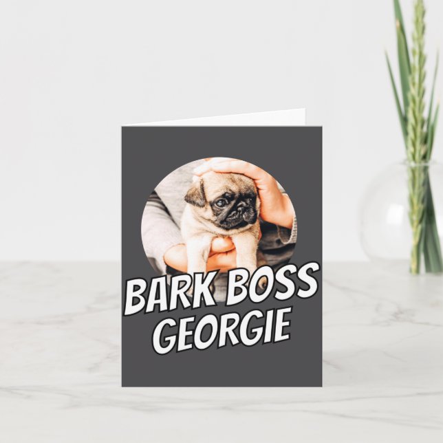 Tarjeta Bark Boss Pet Dog Photo Modern Simple Cool  (Anverso)