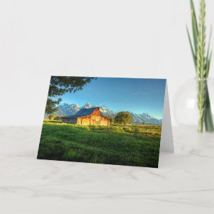 Tarjeta Barn Rural Farm Life Scene Blank Greeting Card
