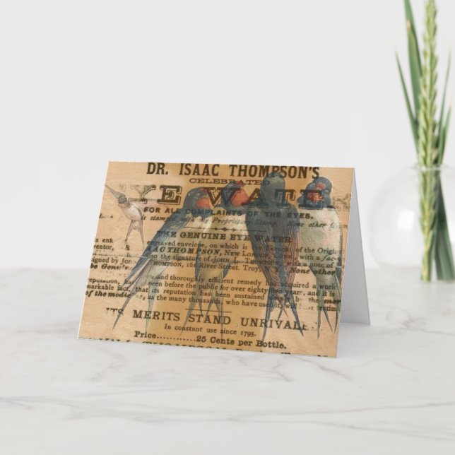 Tarjeta Barn Trague Vintage, cumpleaños (Anverso)