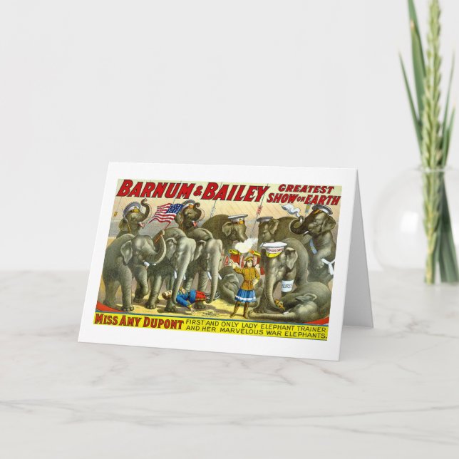 Tarjeta Barnum & Bailey - Elefantes (Anverso)