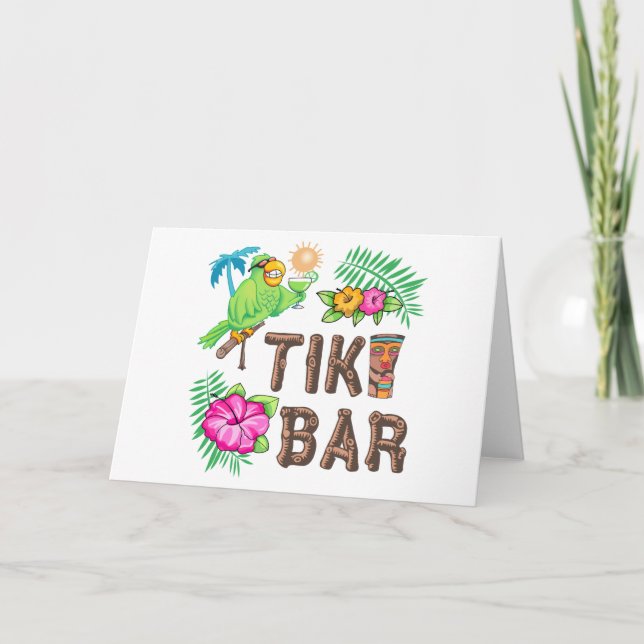 TARJETA BARRA DE TIKI TROPICAL (Anverso)