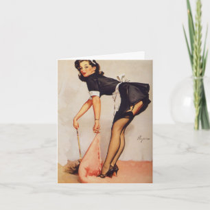 Tarjeta Barre debajo de la alfombra, lo siento, Pinup de é