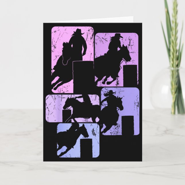 Tarjeta Barrel Racing Horse Barrel Racer Rodeo Cowgirl Wom (Anverso)