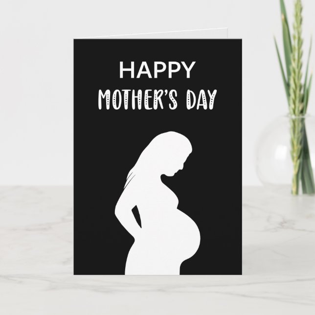Tarjeta Barriguita Embarazada Mamá Feliz Día de las Madres (Anverso)