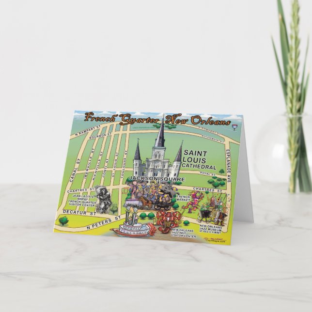 Tarjeta Barrio Francés de Nueva Orleans (Anverso)