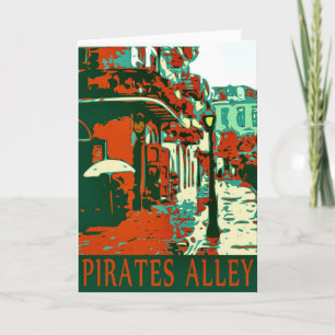 Tarjeta Barrio Francés de Pirates Alley Nueva Orleans