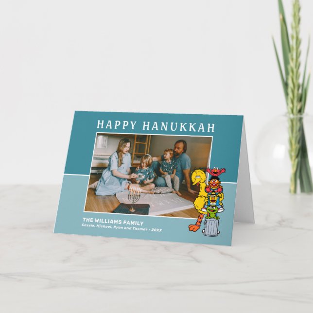 Tarjeta Barrio Sésamo | Feliz Hanukkah (Anverso)