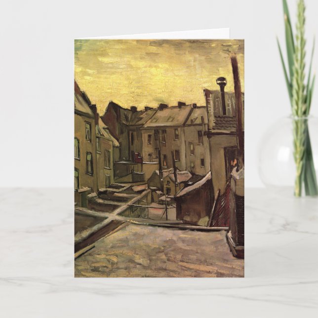 Tarjeta Barrios de casas antiguas por Vincent van Gogh (Anverso)