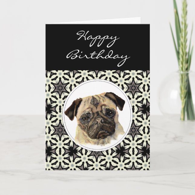 Tarjeta Barro amasado general del cumpleaños, perro casero (Anverso)