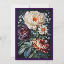 Tarjeta barroca de bienvenida en blanco floral