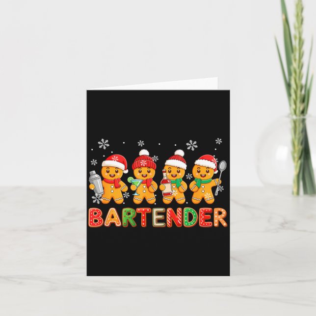 Tarjeta Bartender Job Group Santa Gingerbreads Xmas Cookie (Anverso)