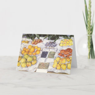 Tarjeta Base de frutas de Gustave Caillebotte, arte vintag