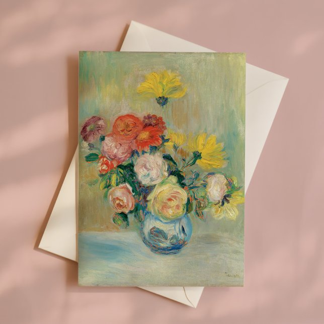 Tarjeta Base de Rosas y Dahlias | Renoir (Subido por el creador)