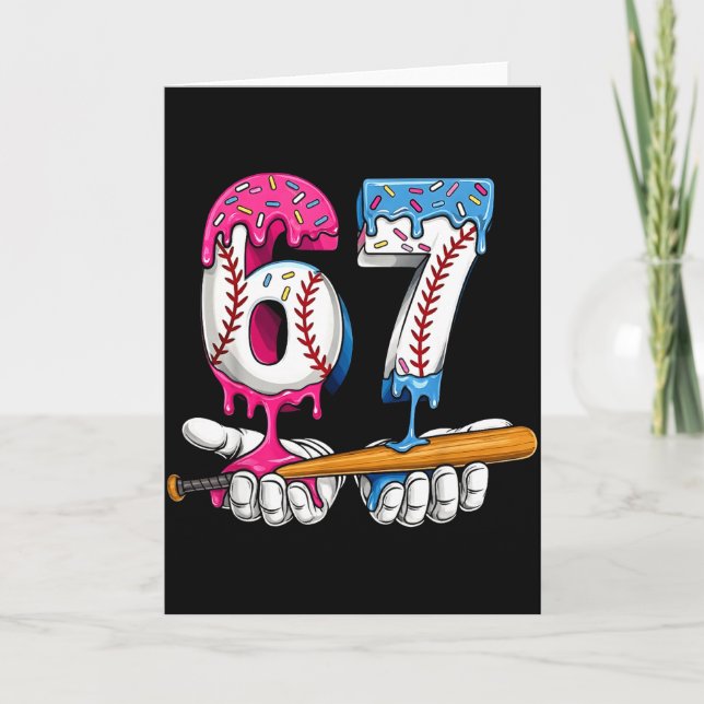 Tarjeta Baseball 67 Ice Cream Drip Six Seven Boys Funny Me (Anverso)