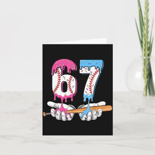 Tarjeta Baseball 67 Ice Cream Drip Six Seven Boys Funny Me (Anverso)