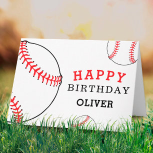 Tarjeta Baseball Balls Sports Happy Birthday Kids