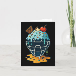 Tarjeta Baseball Catcher Máscara Helado Goteo Lluvia de Co
